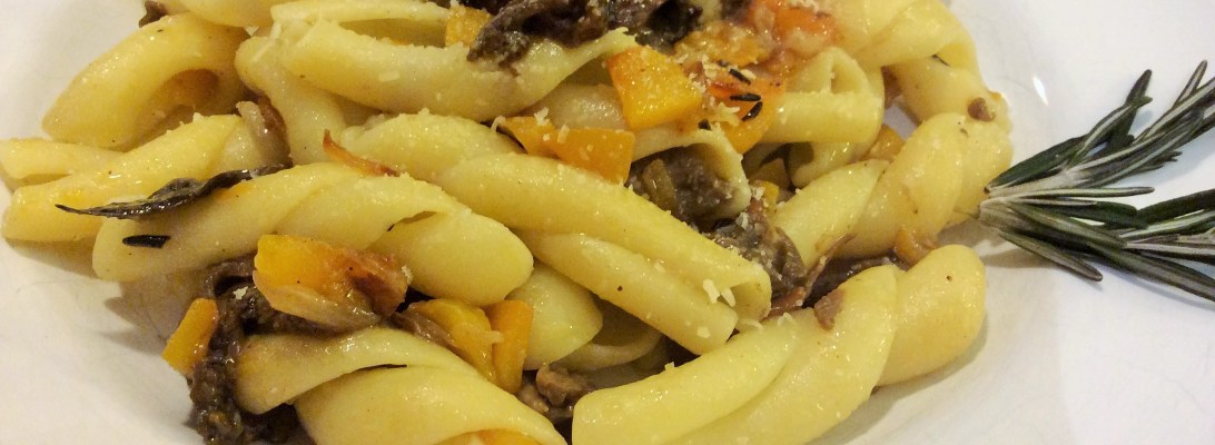 Porcini mushrooms and butternut squash noodles